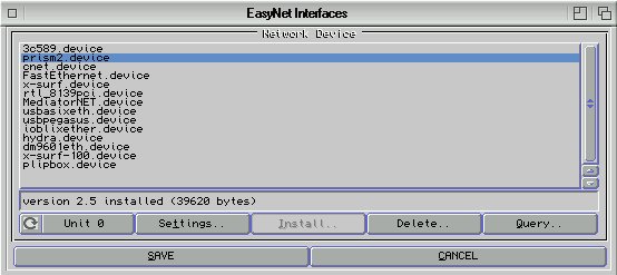 Easynet Interface Configuration Window