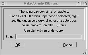 MakeCD: enter ISO string